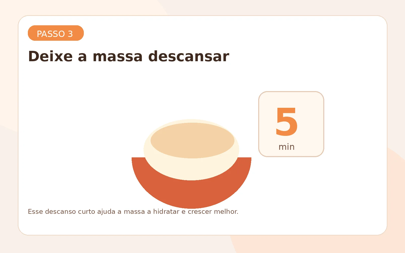 Massa descansando por alguns minutos antes de ir à frigideira.